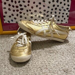Onitsuka Tiger by Asics Gold and White Sneakers